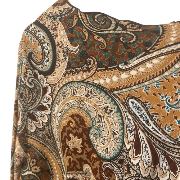 Vintage | Paisley Print | Long Bell Sleeves | Fancy | Old Money | Womens Blouse - Picture 7 of 7